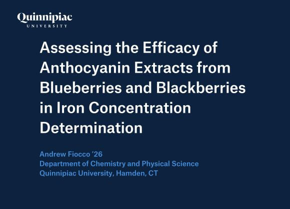 Graphic that says "Assessing the Efficacy of Anthocyanin Extracts from Blueberries and Blackberries in Iron Concentration Determination"